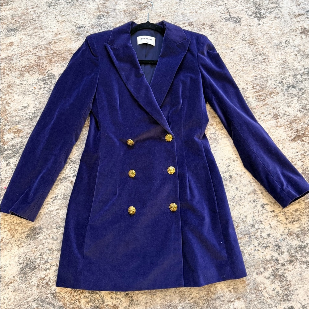 Babaton Royal Purple Double-Breasted Blazer